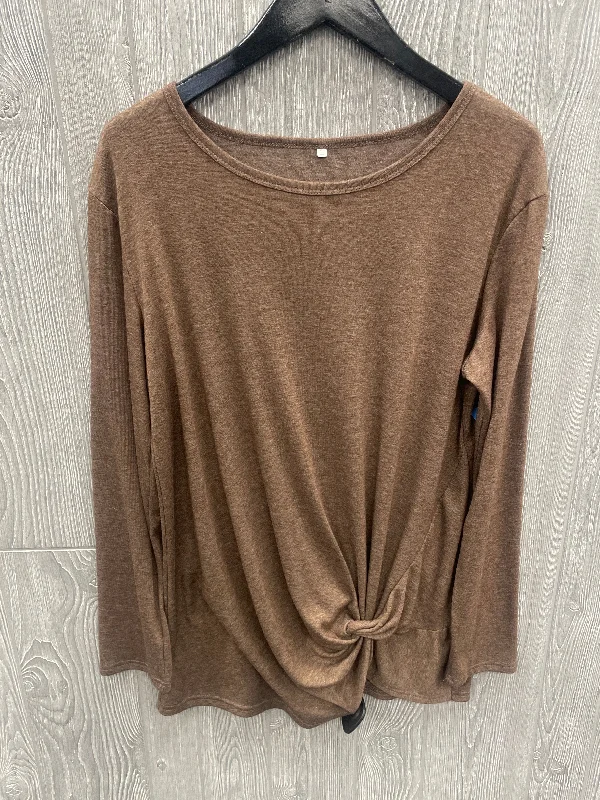 Easygoing Fashion Top Long Sleeve By Clothes Mentor In Brown, Size: L