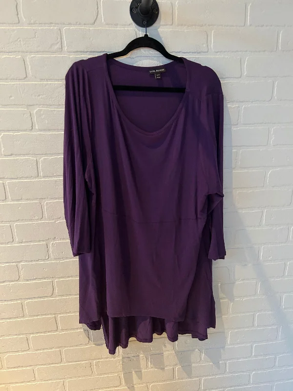 Comfy Dress Tunic 3/4 Sleeve By Lane Bryant In Purple, Size: 1x