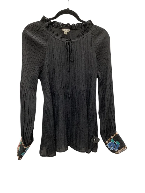 Elegant And Lazy Top Long Sleeve By Spense In Black, Size: L