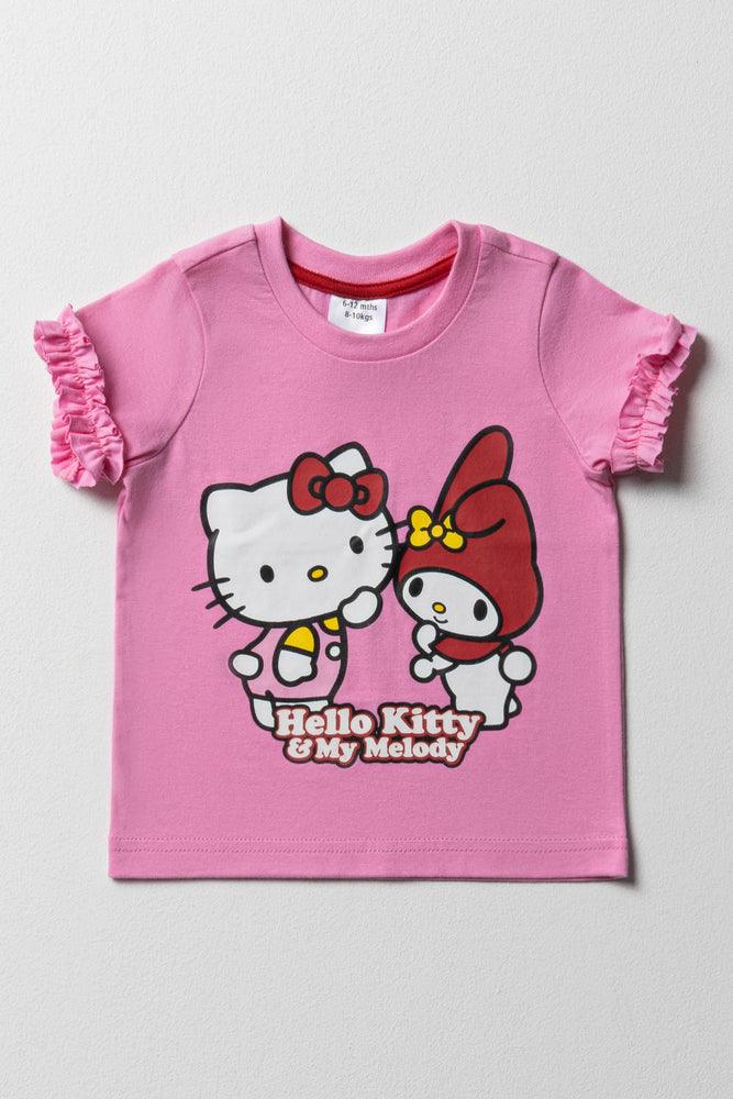 Free Design Hello Kitty Short Sleeve T-Shirt Pink