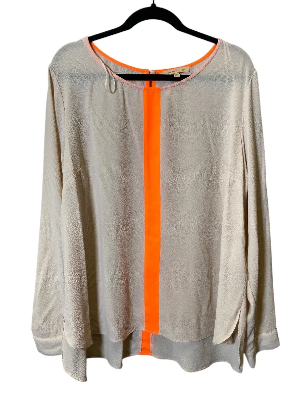 Soft Tops Top Long Sleeve By Gibson In Cream & Orange, Size: Xl
