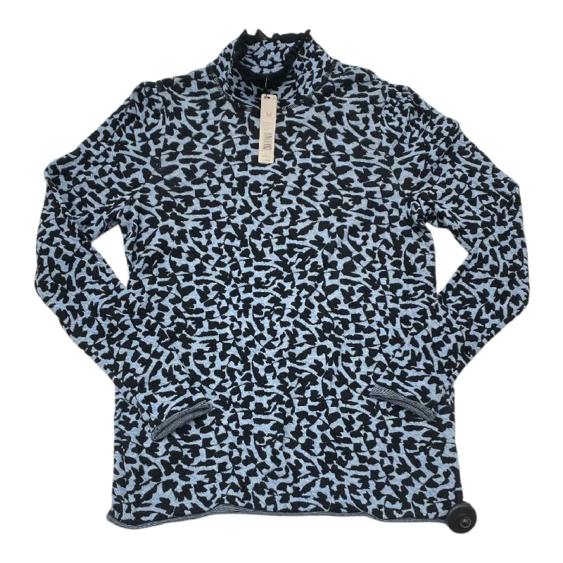 High-end Wear Top Long Sleeve By Nic + Zoe In Black & Blue, Size: M