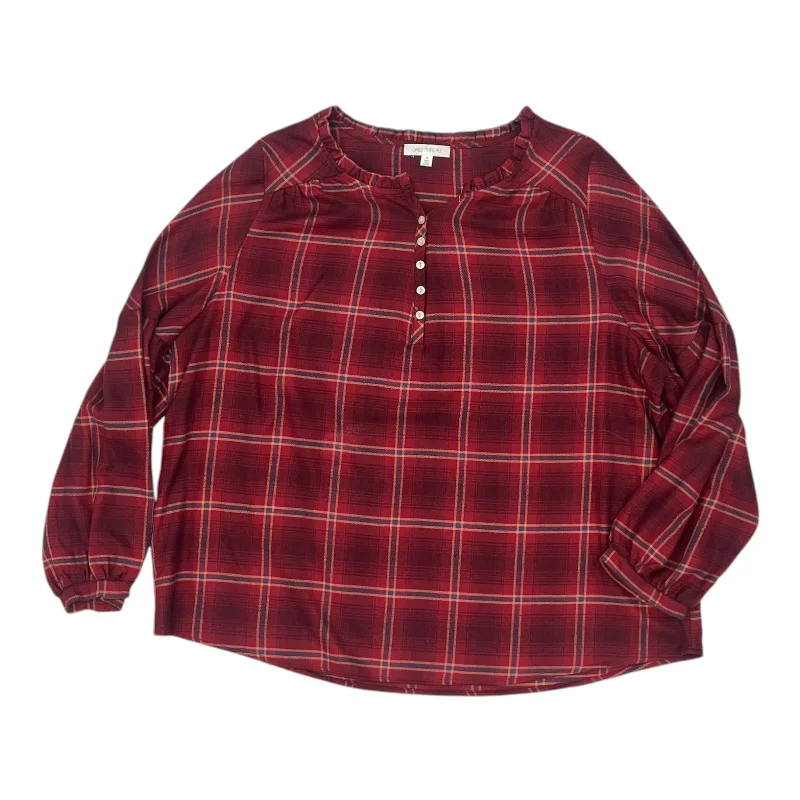 Relaxed Chic Top Ls By Clothes Mentor In Plaid Pattern, Size:1X