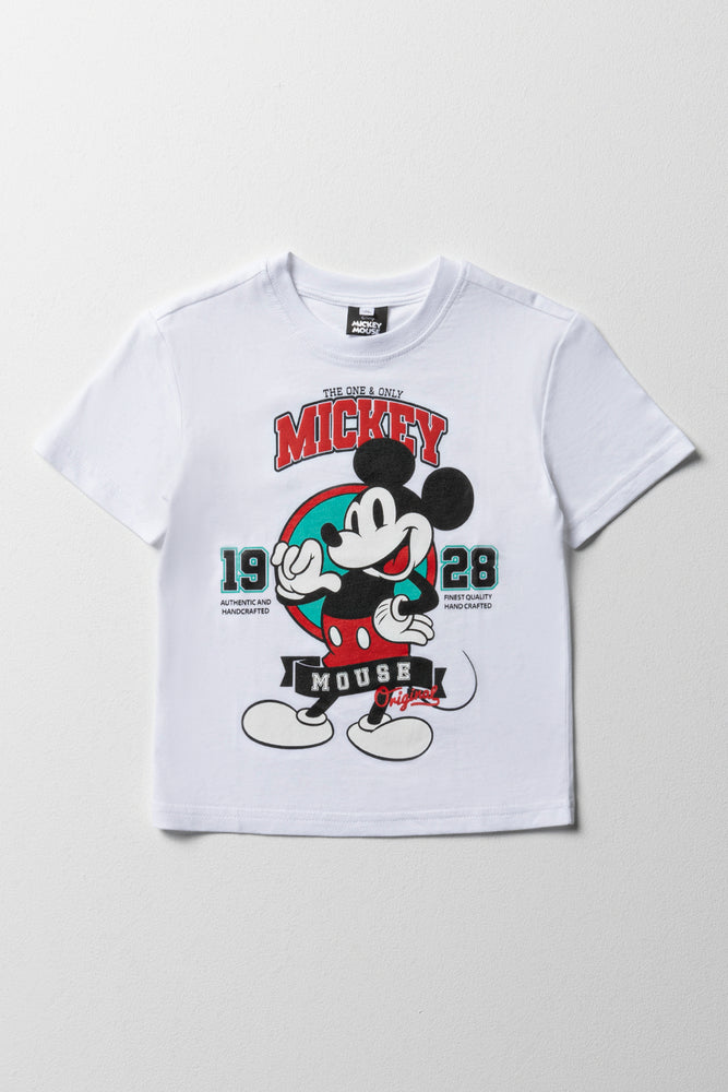 Luxury Classic Mickey Mouse Short Sleeve T-Shirt White