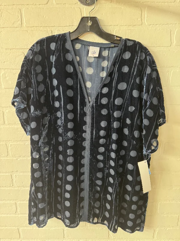 Windbreaker fashion Top Long Sleeve By Cabi In Navy, Size: L