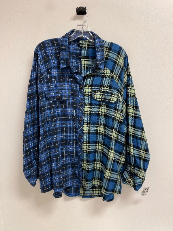 European And American Style Top Long Sleeve By Wild Fable In Blue, Size: Xl