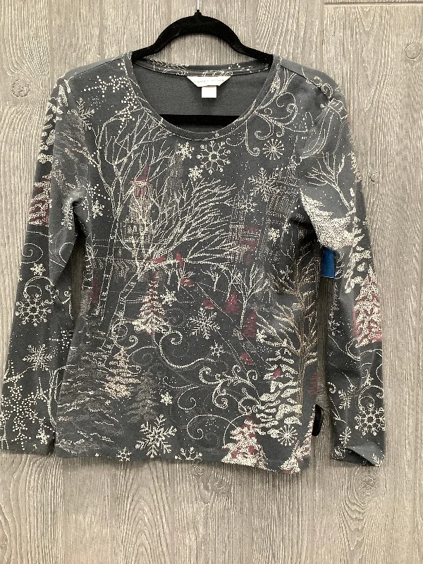 Exquisite Craftsmanship Top Long Sleeve Basic By Christopher And Banks In Grey, Size: S