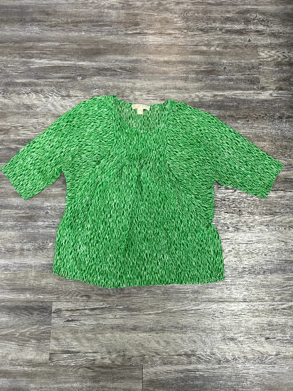 Trendy Layers Top 3/4 Sleeve By Michael By Michael Kors In Green, Size: S