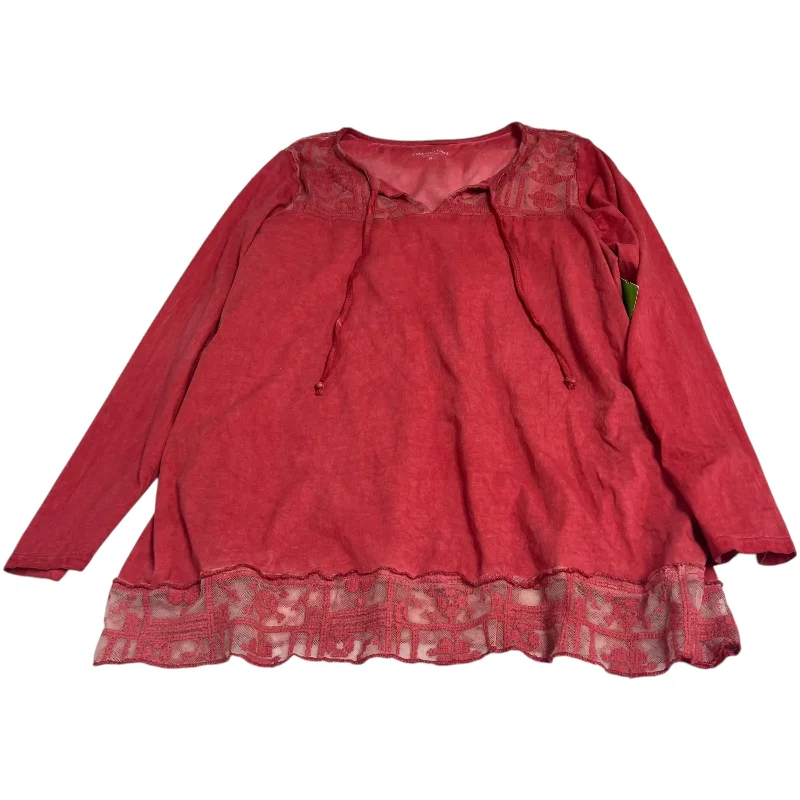 Chic Lounge Top Long Sleeve By Coldwater Creek In Pink, Size: Xl
