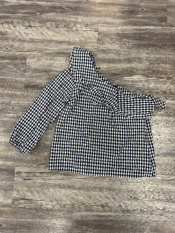 Relaxed Tops Top Long Sleeve By J. Crew In Plaid Pattern, Size: 4
