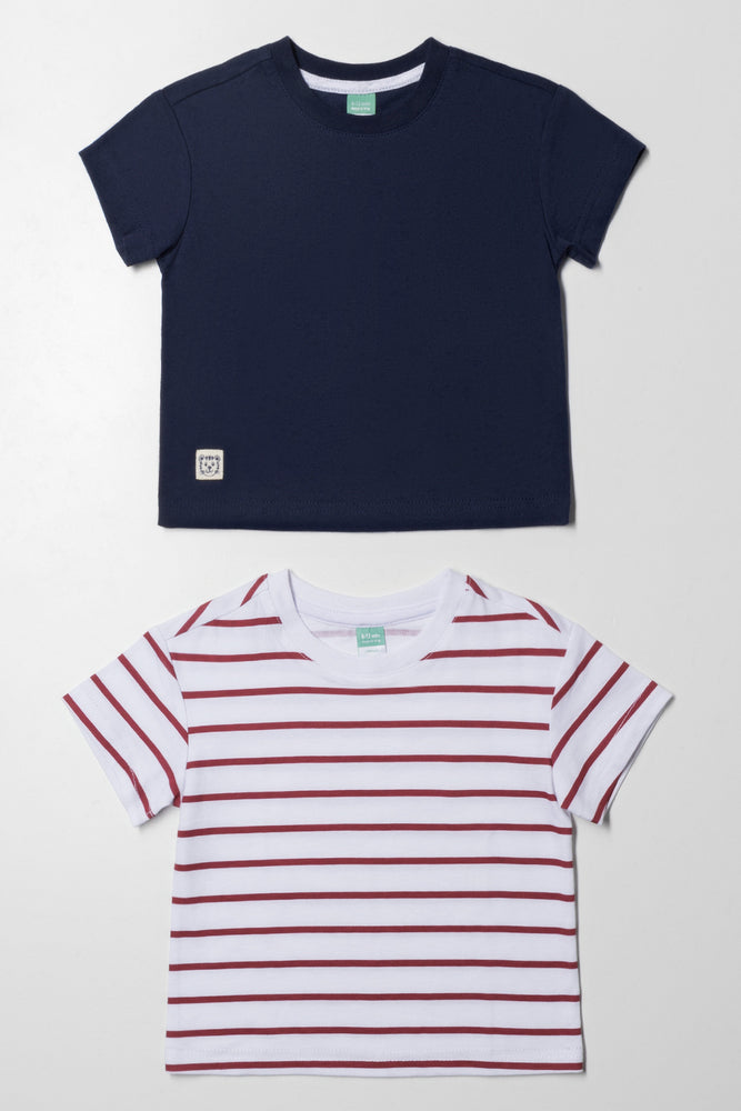 Elegant And Charming 2 Pack T-Shirts Navy And Red