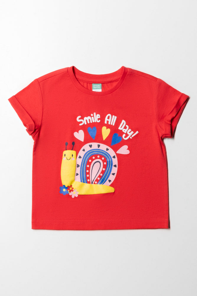 Fashion Must-have Relaxed Fit Tee- Bright Red