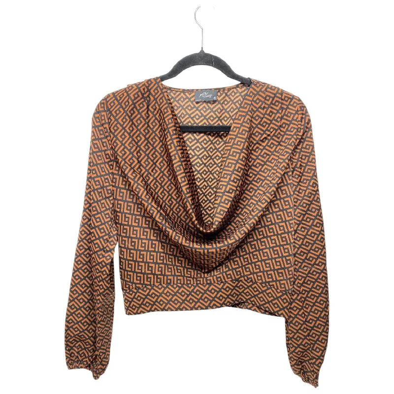 Cozy Essentials Wear Top Long Sleeve By Clothes Mentor In Black & Brown, Size: S