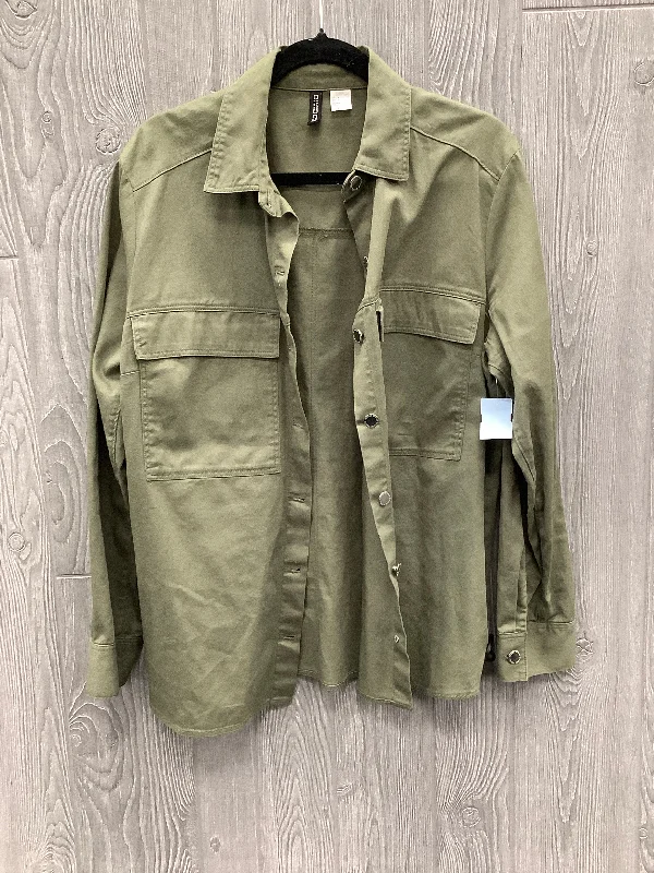Comfortable Looks Top Long Sleeve By Divided In Green, Size: M