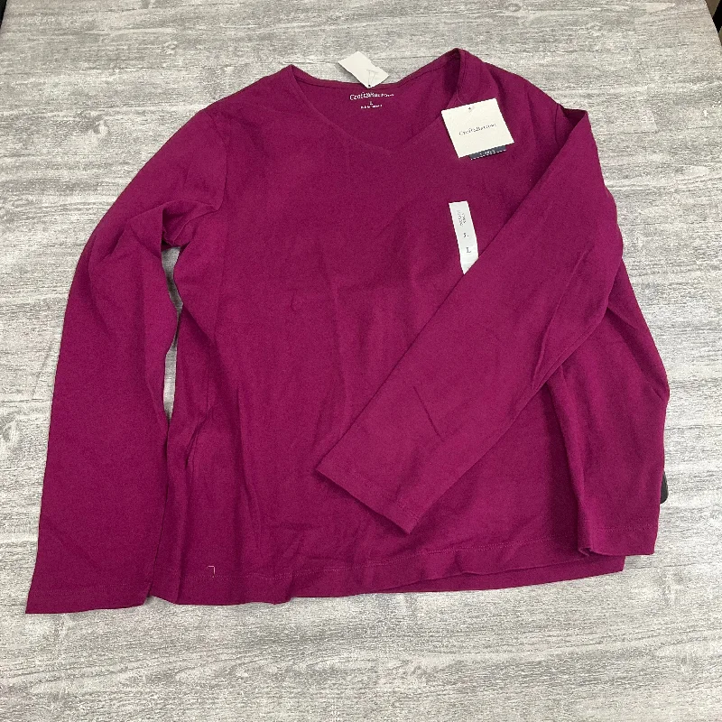 Chic Outfits Top Long Sleeve Basic By Croft And Barrow In Pink, Size: L