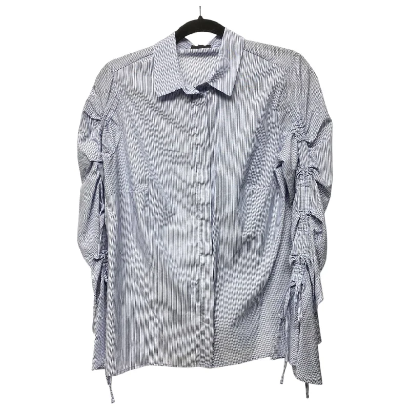 Fashionable In The Times Top Long Sleeve By Who What Wear In Striped Pattern, Size: S