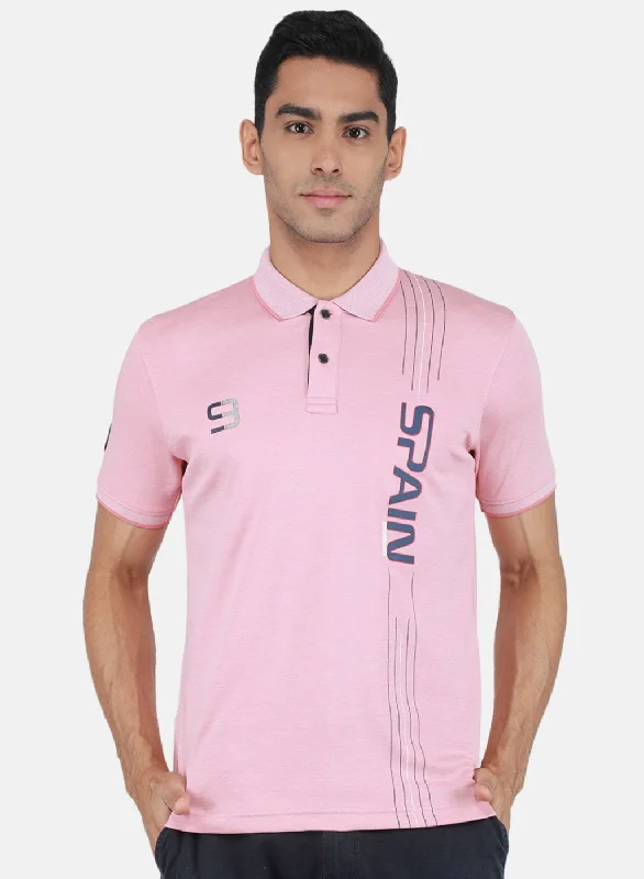 Feminine Charm Men Pink Printed T-Shirt