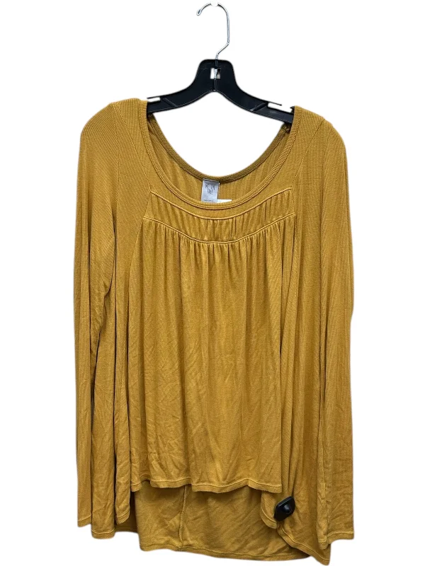 Luxe Comfort Top Long Sleeve By We The Free In Yellow, Size: M