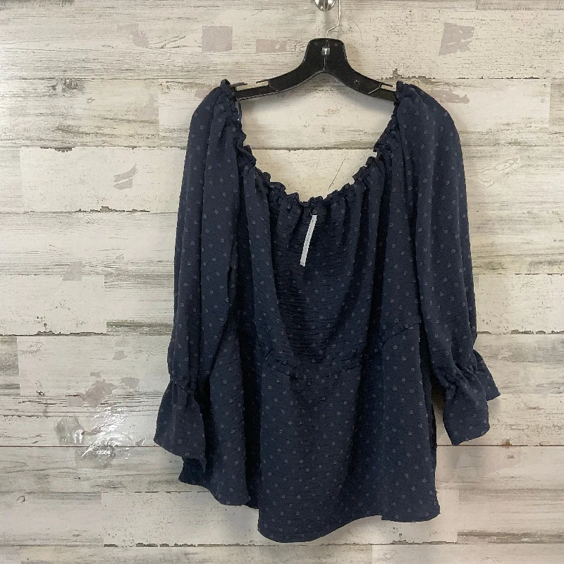 Soft Relaxation Wear Top 3/4 Sleeve By Lane Bryant In Blue, Size: Xxl
