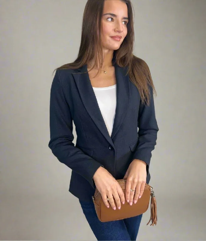 Leisure Sports Navy Blue Single Breasted Blazer
