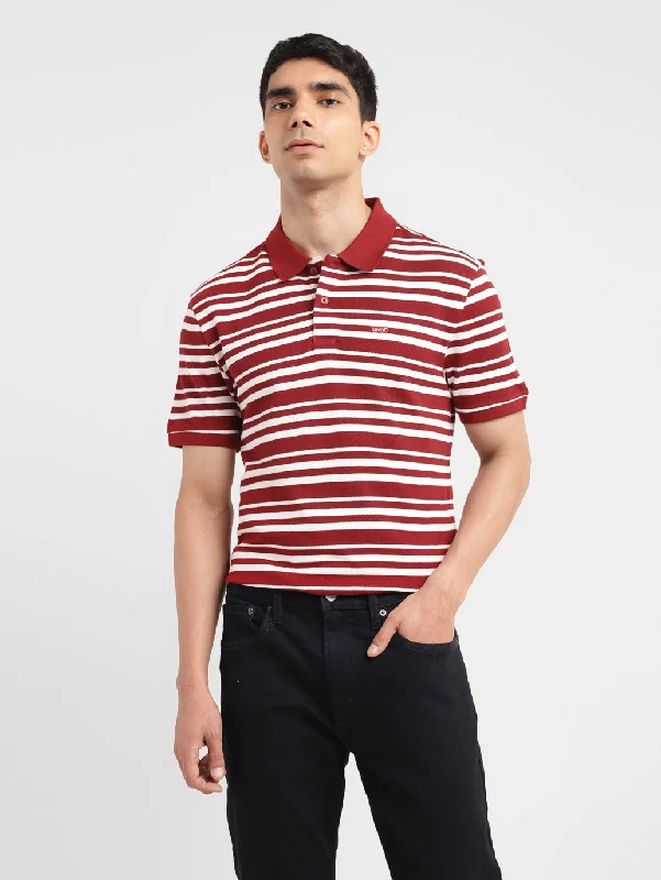Casual Chic Outfits Men's Striped Slim Fit Polo T-shirt