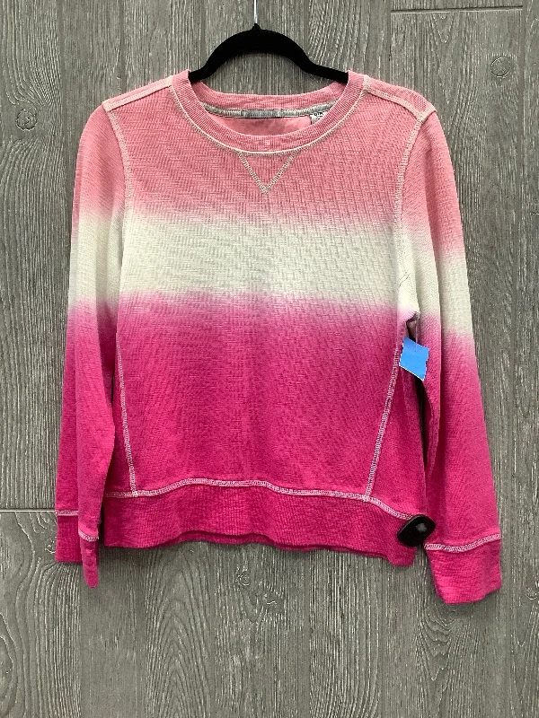 Embroidered Letters Top Long Sleeve By Tommy Bahama In Pink, Size: M