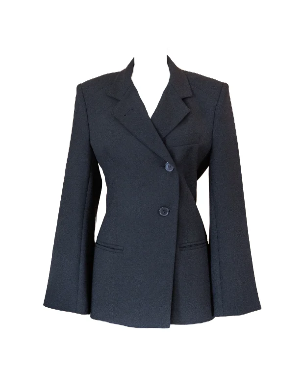 Elegant Design 20th Anniversary Asymmetrical Blazer - Black Pique