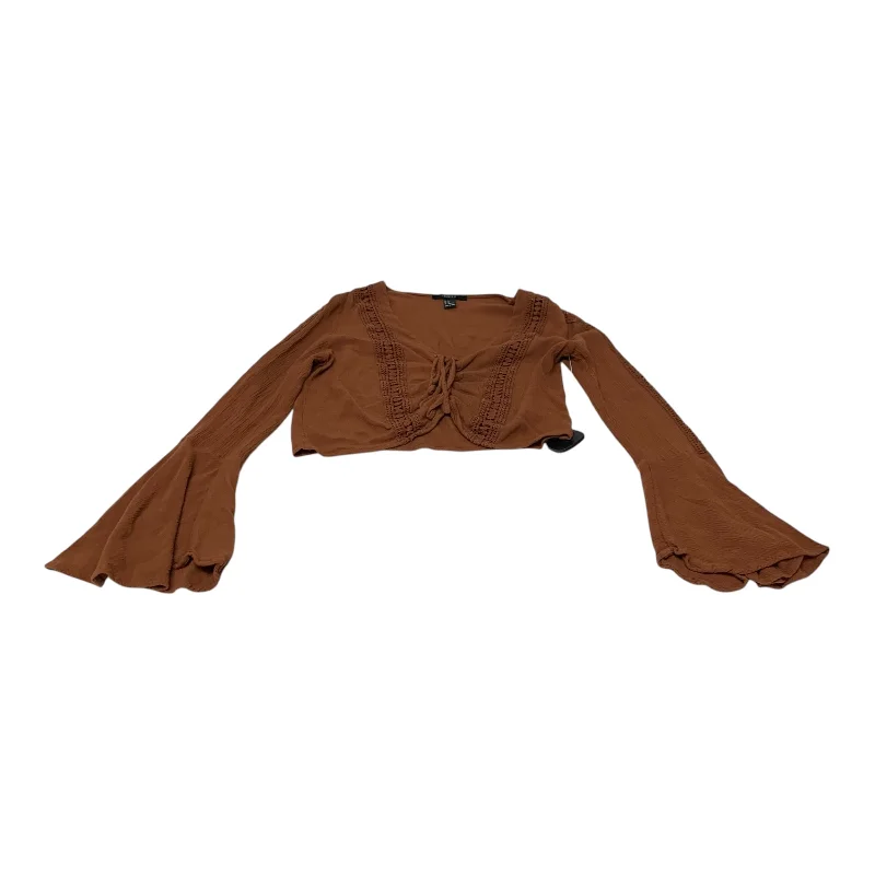 Exclusive Customization Top Long Sleeve By Forever 21 In Brown, Size: S