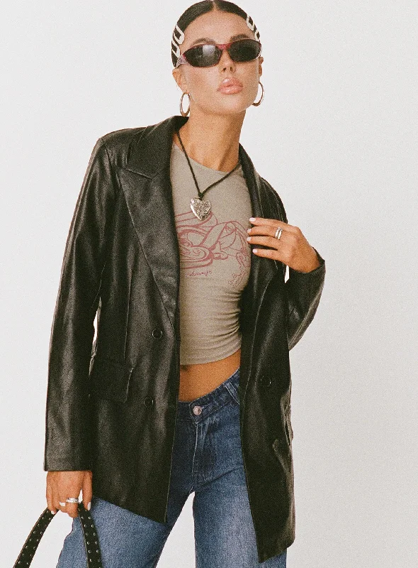 Soft Comfort Wear Ellen Faux Leather Blazer