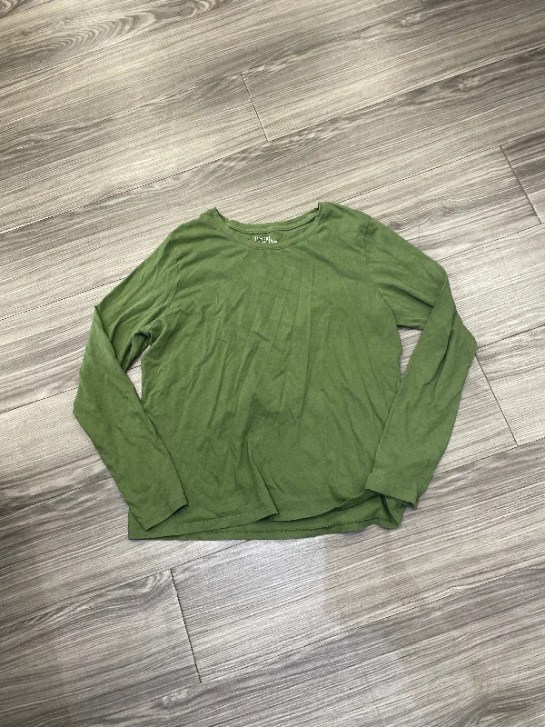 Comfort Fit Top Long Sleeve By Time And Tru In Green, Size: L