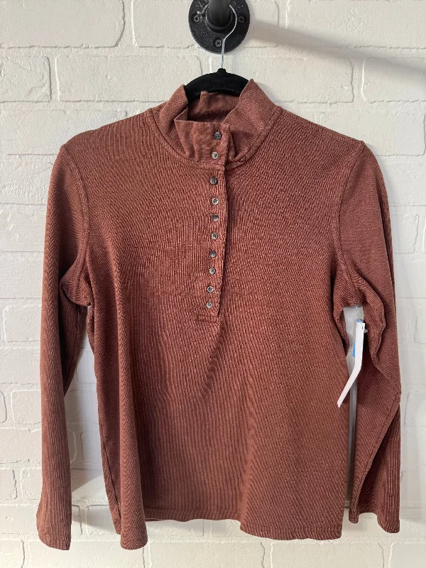 Eye-catching Personality Top Long Sleeve By Natural Reflections In Brown, Size: M