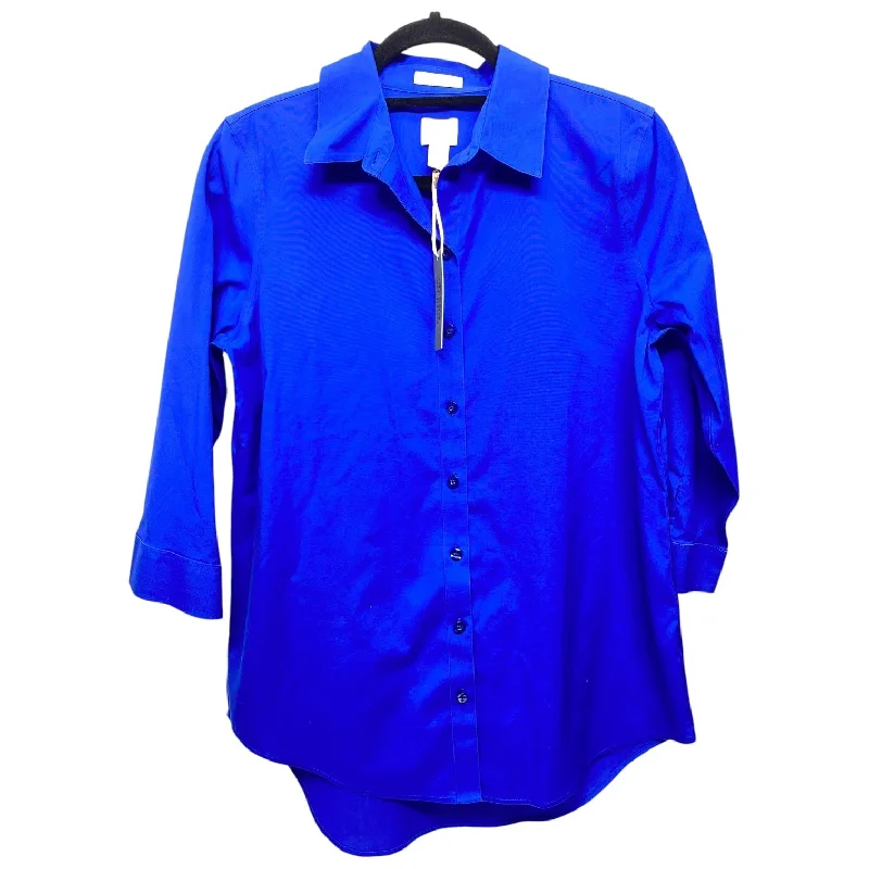 Exquisite Details Top Long Sleeve By Chicos In Blue, Size: S