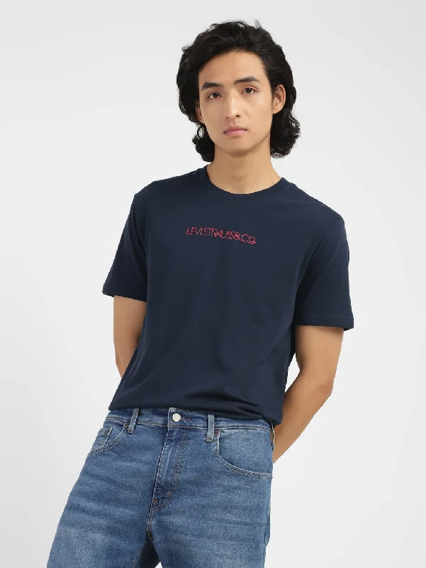 Relaxed Weekend Wear Men's Brand Logo Crew Neck T-shirt