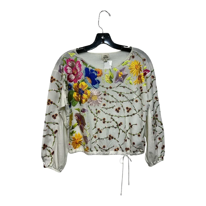 Summer Comfort Top Long Sleeve By Tiny In Floral Print, Size: Xs petite