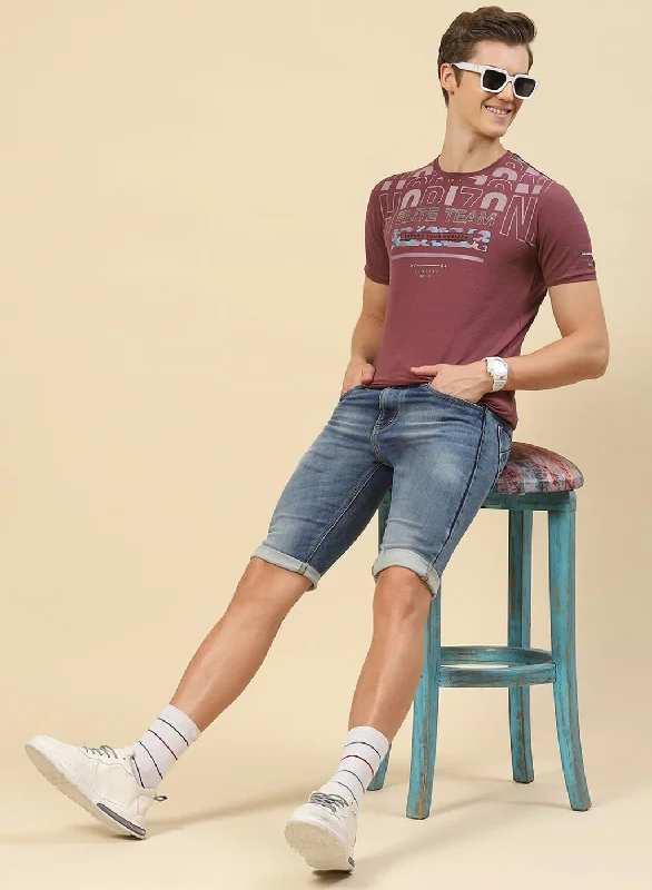 Relaxed Dresses Men Pink Printed T-Shirt