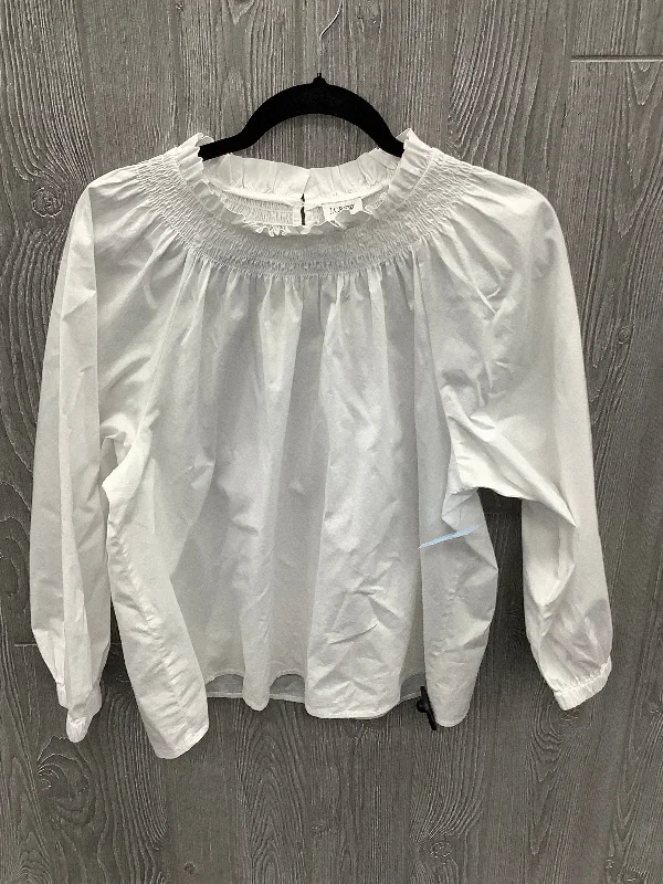 Layered Comfort Top Long Sleeve By J. Crew In White, Size: L