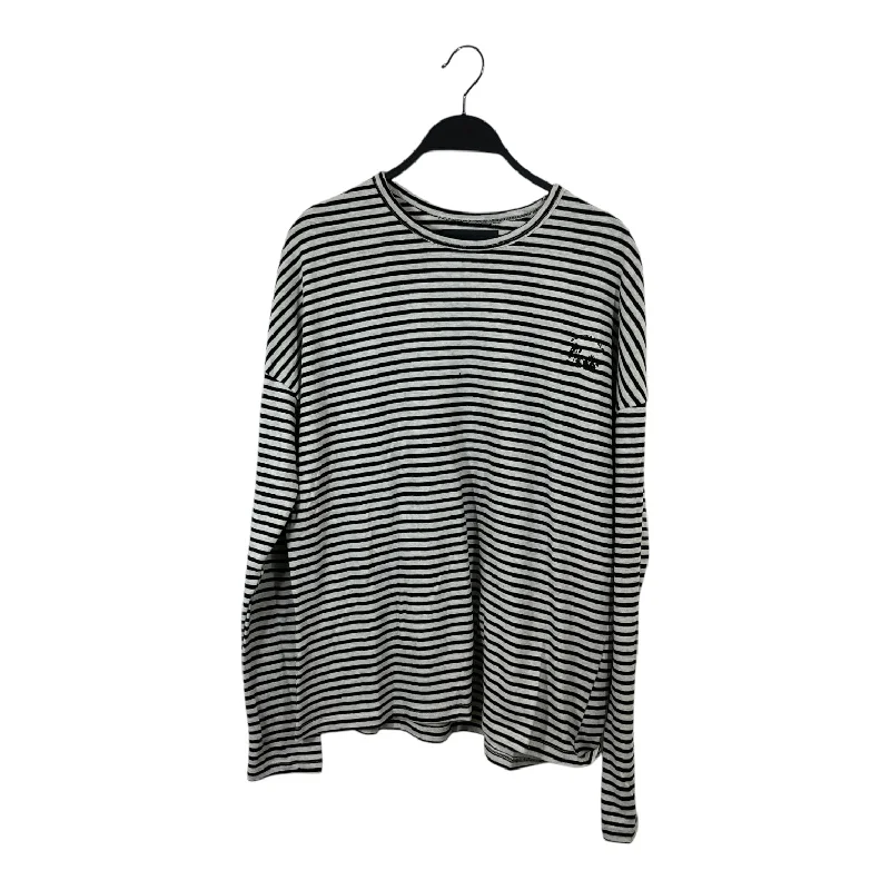 Summer Selection SIBERIA HILLS/LS T-Shirt/S/Cotton/WHT/Stripe/embroider shirt