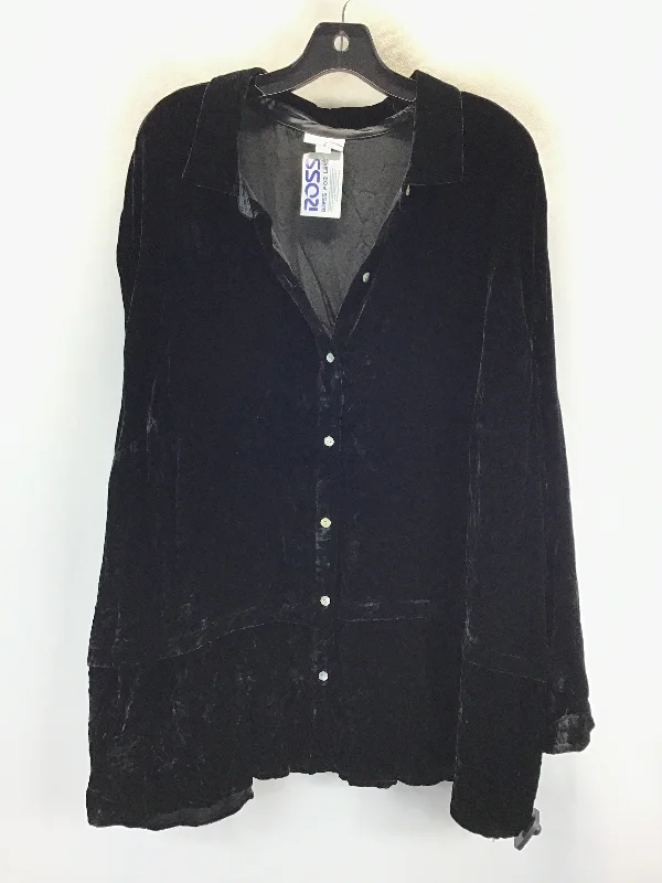 Fashion Elements Top Long Sleeve By J. Jill In Black, Size: 4x