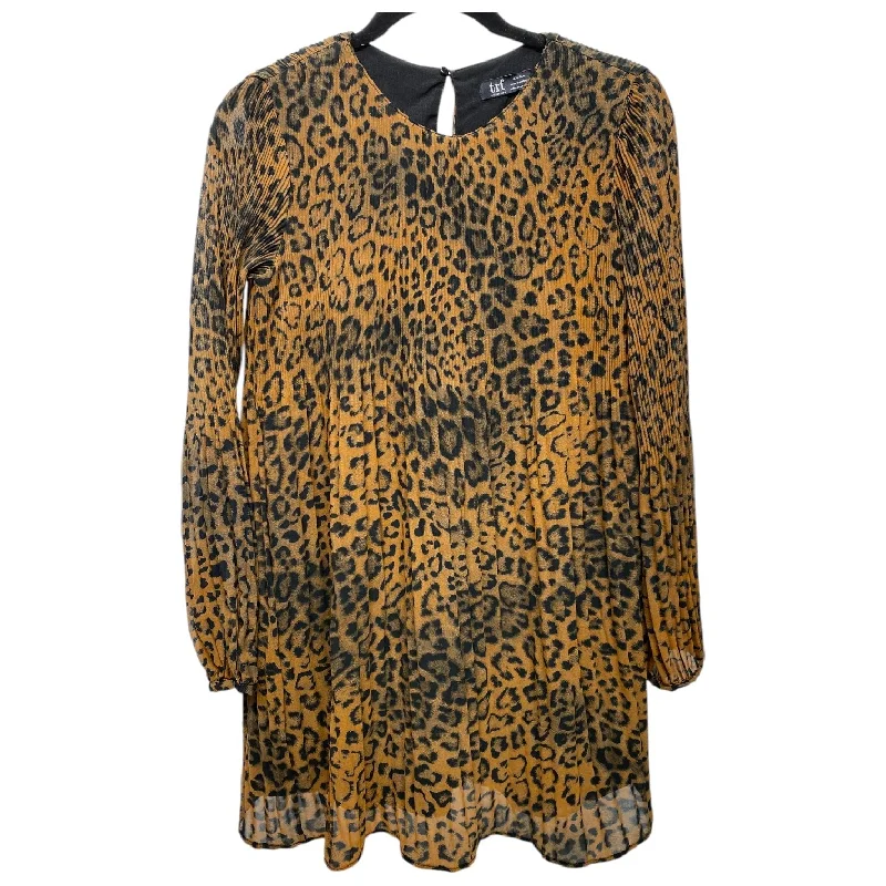 Relaxed Weekend Wear Tunic Long Sleeve By Zara In Animal Print, Size: S