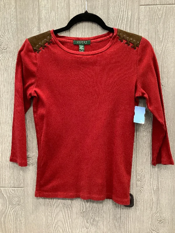 Fresh And Simple Top 3/4 Sleeve By Lauren By Ralph Lauren In Red, Size: M