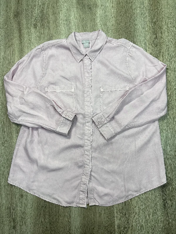 Easy Comfort Style Top Long Sleeve By Chicos In Purple, Size: Xxl