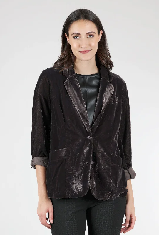 Warm Wear Jasper Velvet Blazer, Charcoal