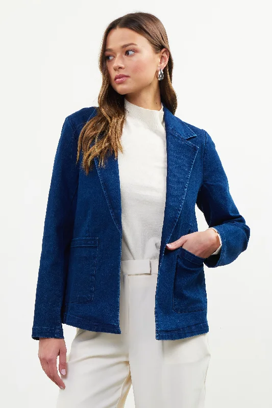 Must-have For Fashion Washed Denim Blazer