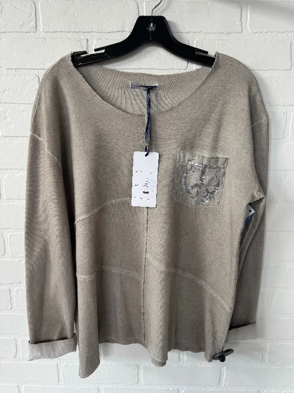 Girl Style Top Long Sleeve By Tempo Pairs In Brown, Size: S