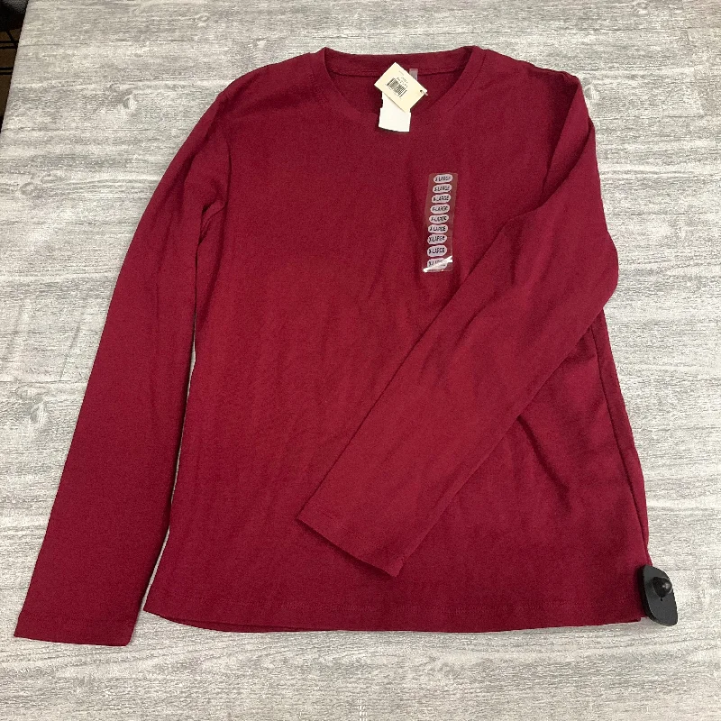 Comfortable Fashion Top Long Sleeve Basic By Clothes Mentor In Maroon, Size: Xl