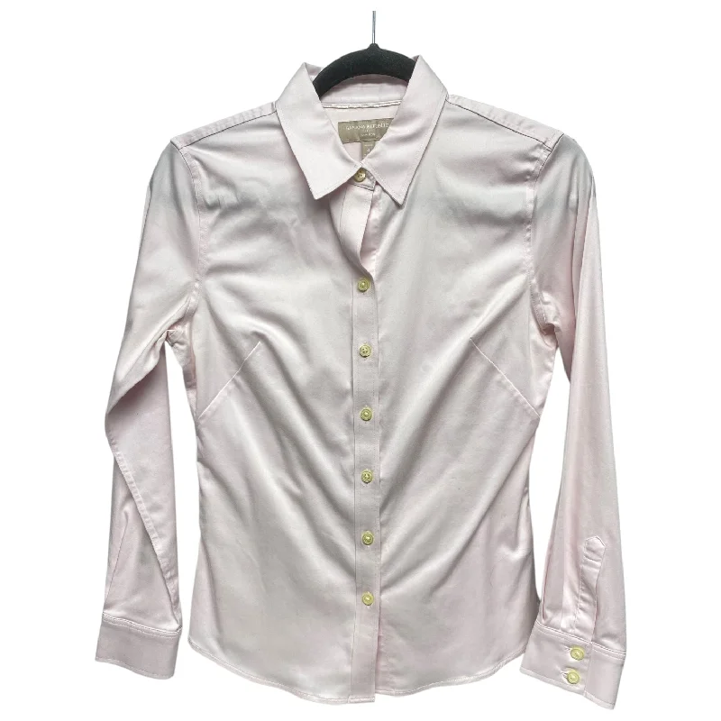 Weekend Style Top Long Sleeve By Banana Republic In Pink, Size: 4