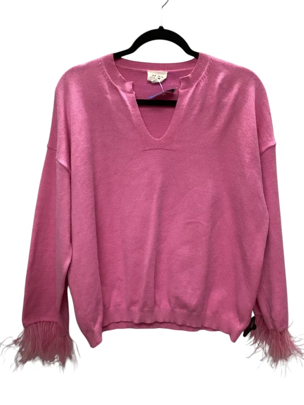 Cozy Street Style Top Long Sleeve By 143 Story In Pink, Size: M