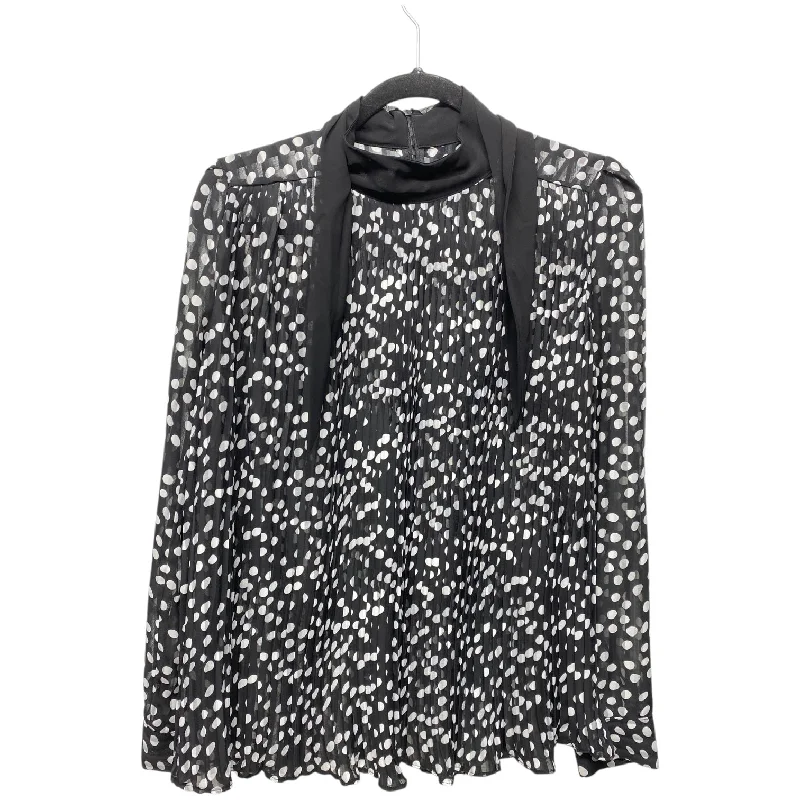 Soft Trends Top Long Sleeve By Zara Basic In Polkadot Pattern, Size: S