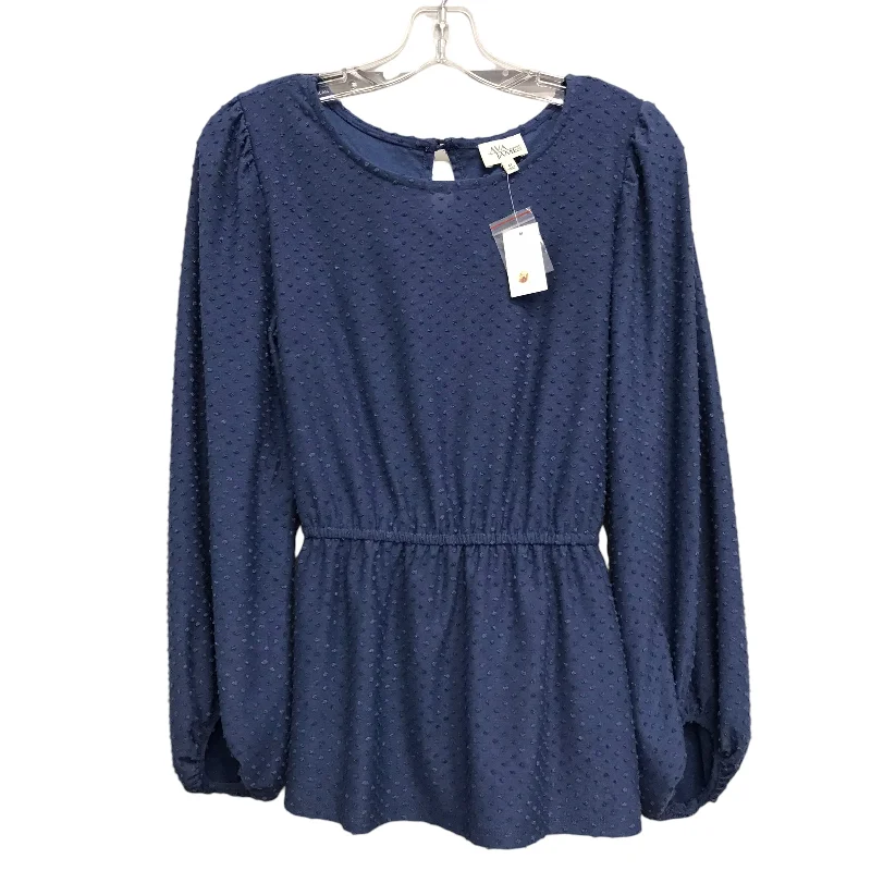 Soft Looks Top Ls By Ava James In Blue, Size:M