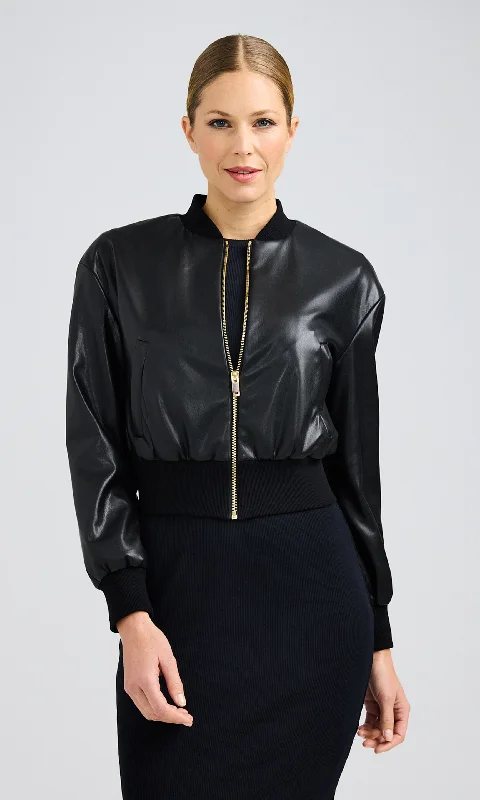 Luxe Comfort Adalyn Vegan Leather Bomber